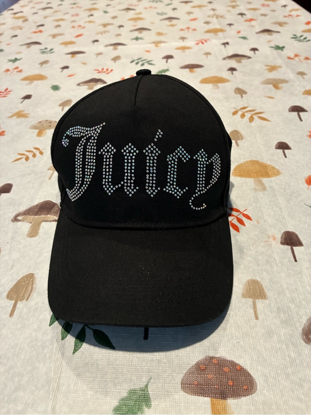 Juicy Couture Black Baseball Cap with Crystal 'Juicy' Script